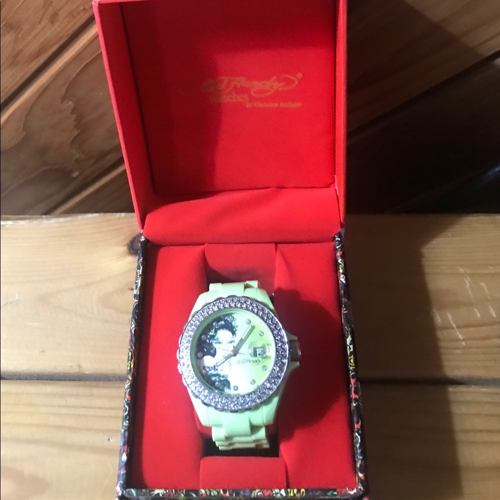 PRICE DROP $26 LIKE NEW ED HARDY WATCH